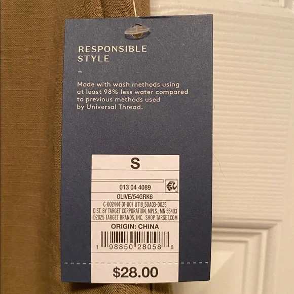 Universal Thread Women’s Olive Barrel Leg Cargo Pants…size S - Picture 5 of 5